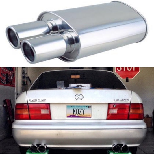 Vibrant StreetPower Oval Muffler w/ Dual 3.5in Round Tips